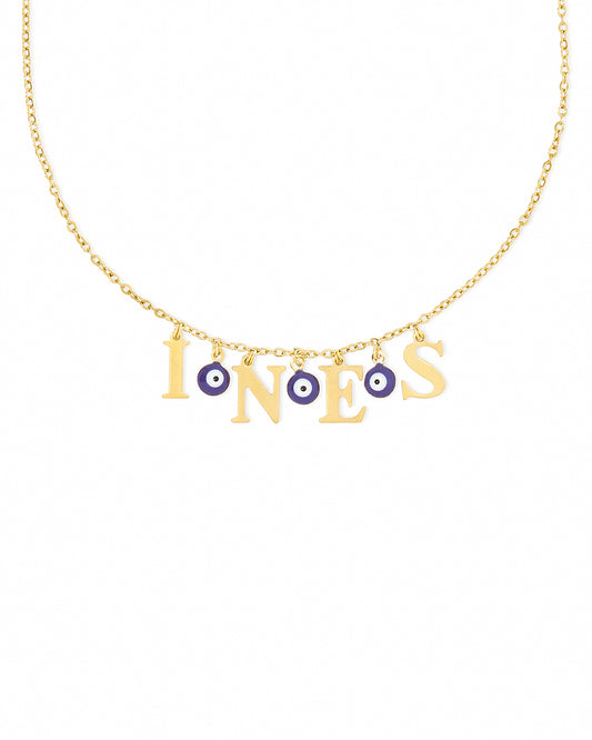 Collier Prénom Personnalisé Oeil Turc